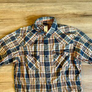 mens M Patagonia plaid button up